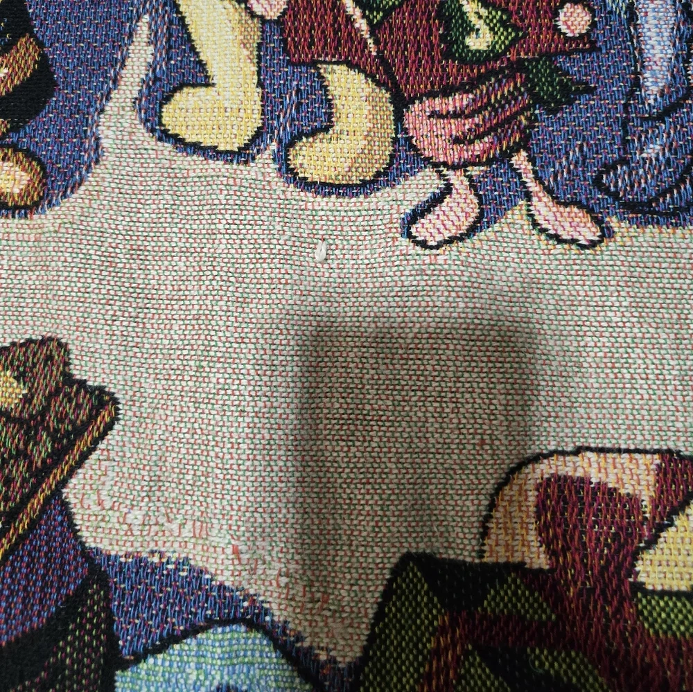 Vtg Disney Winnie The Pooh Piglet Christmas Carolers Tapestry Throw Blanket